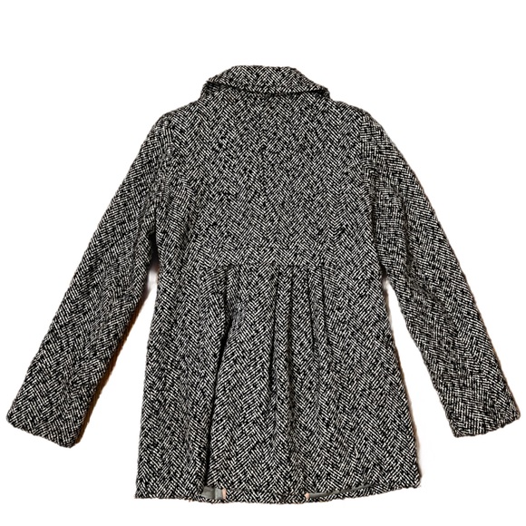 J.Crew Factory Black and White Heritage Pea Coat Rear Pleating Size 6 - Picture 4 of 9
